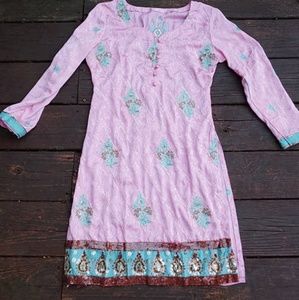 Vintage pink indian tunic dress